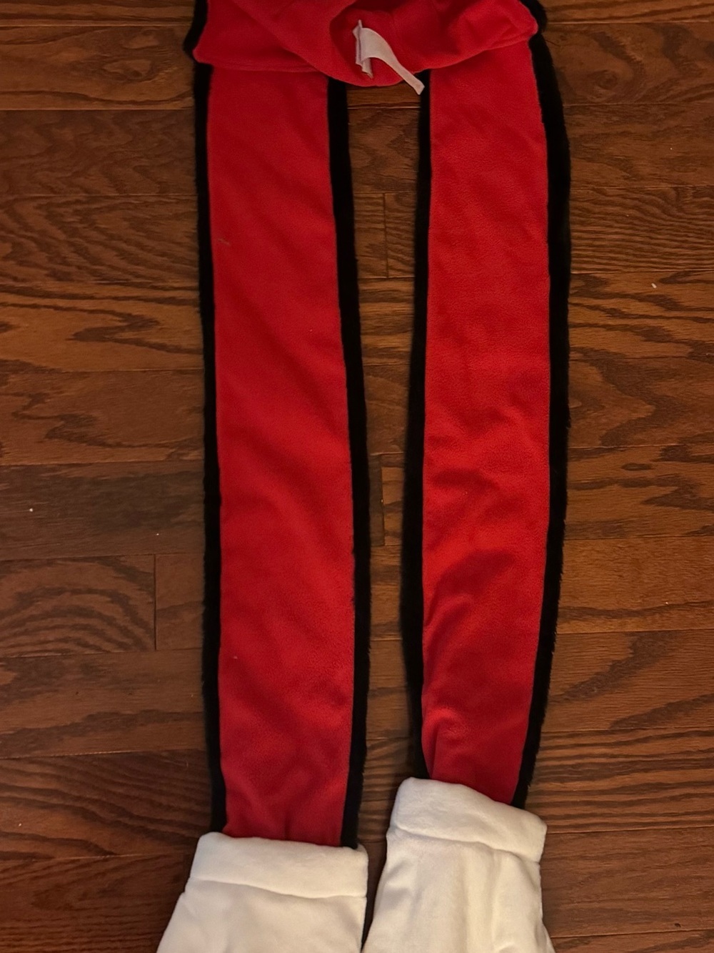 Red and Black Fleece Bottoms with White Cuffs Mickey Mouse